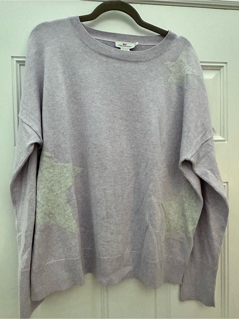 Vineyard Vines Lavender Star Crewneck Sweater - Women’s Lightweight Knit